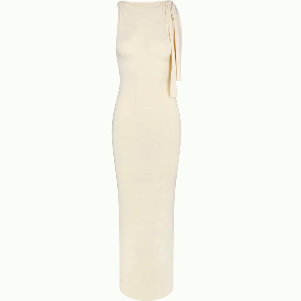 NWT Khy sueded stretch knotted maxi dress stone Large